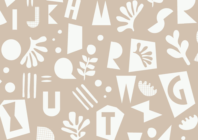 Alphabet, Rustic Brown - Twist&Fit Roller Blind - Image 6